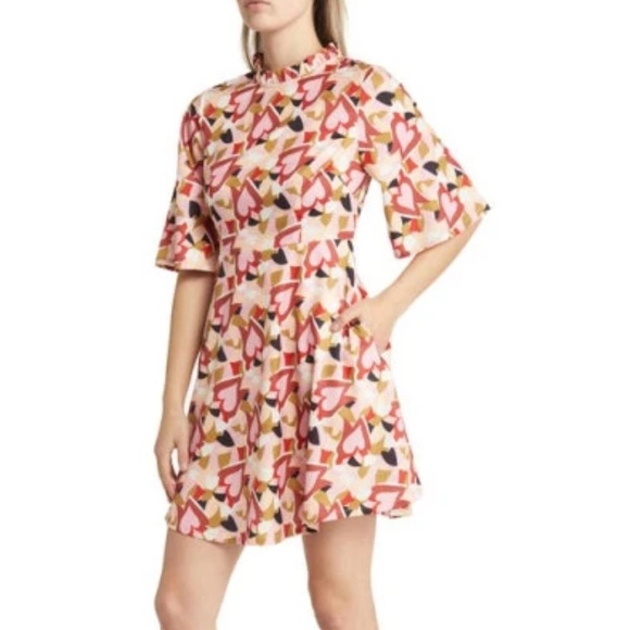 MELLODAY Floral A-Line Minidress in Red Pink size M - Picture 1 of 12